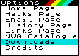 Main navigation menu bar. Use this to view the appropriate sections in the window on the right