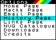 Main navigation menu bar. Use this to view the appropriate sections in the window on the right