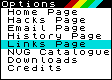 Main navigation menu bar. Use this to view the appropriate sections in the window on the right